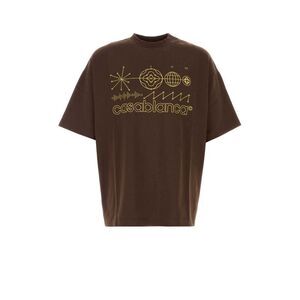 Casablanca Men Brown Cotton Oversize T-Shirt